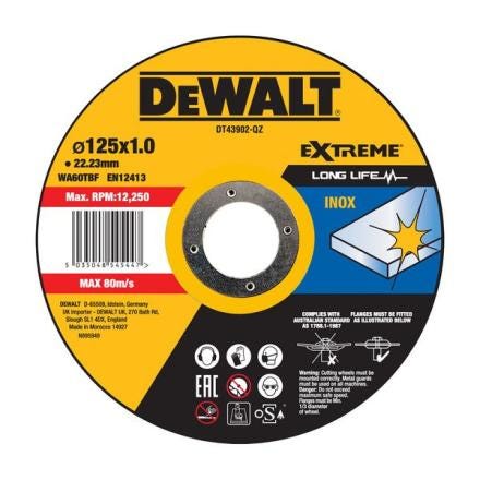 DISQUE TRONC.125 X1MM EXTREME CUT. DT43902-QZ BLACK&DECKER STANLEY CONSTRUC.  [DT43902-QZ]