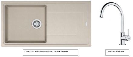 PACK EVIER TTD611-97 +LINA XL B BEIGE  173819 FRANKE FRANCE