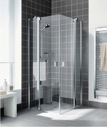 RAYA - Accès d'angle, 2 portes pivotantes avec éléments fixes