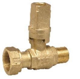 VANNE A SPHERE - MF - A écrou tournant + carré de manoeuvre 20 mm pour compteur - Droit