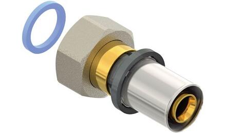 RACCORD MULTICOUCHE A SERTIR ET A VISSER EASYTEC - Raccord droit avec écrou libre tournant