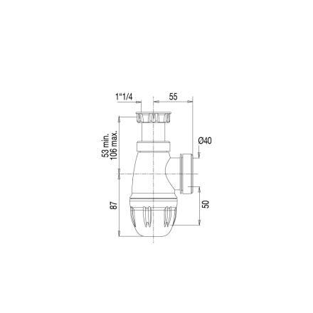 SIPHON LAVABO SORTIE D40 CONNECTIC     610800 VALENTIN  [61080000100] 