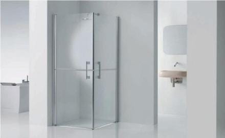 FREE 1 - 2G - Demi-angle pivotant ouvrable à mi-hauteur - Hauteur : 195 cm - Ep. du verre : 6 mm