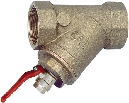 FILTRE A TAMIS - FF taraudé - Pour disconnecteur BA - Corps laiton - Tamis acier inox - Robinet de rinçage 1/4" laiton PN 16
