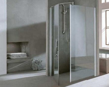 YOUNG F - Paroi fixe pour pose avec une porte en angle pour young S, 1B, 2B - Hauteur 190 cm - Ep. verre 6 mm