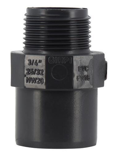 EMBOUT A COLLER / A VISSER PVC-U K62 - FM - Fileté