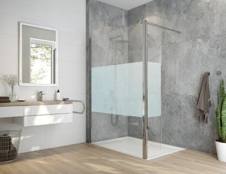 PAROI PREFACE - Paroi fixe douche ouverte avec volet mobile