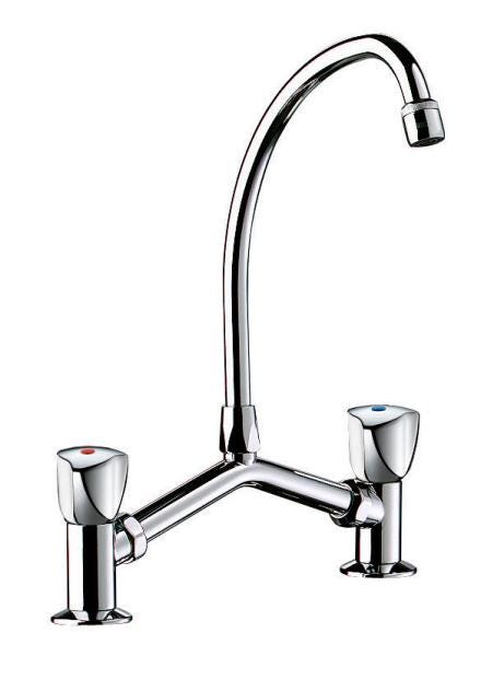 MELANGEUR LAVABO - 2 trous avec têtes à clapet Long-Life