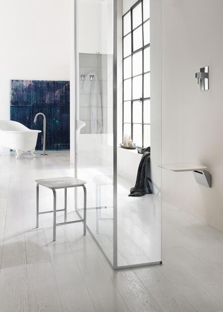 HOTELLERIE - Tabouret assise en ABS structure laiton