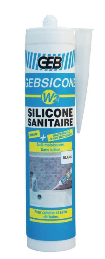 GEBSICONE - W2 - Mastic silicone pour joints sanitaire