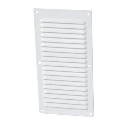 GRILLE D'AERATION A VISSER - En aluminium laqué blanc - persiennes - avec moustiquaire (en vrac)