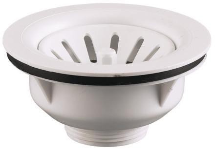 BONDE - A panier - Plastique ø 114,5 mm - Pour évier de synthèse perçage ø 90 mm