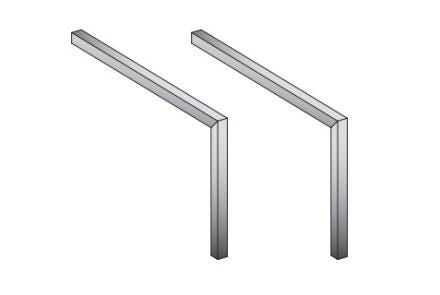PIEDS METRO26 H25CM CHROME -PAIRE-    XA942.C