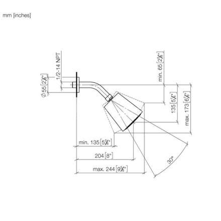 DOUCHE DE TETE PLATINE MAT        28504979-06 DORN BRACHT  [28504979-06]