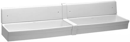 DUO - Lavabo collectif en céramique à poser sur console