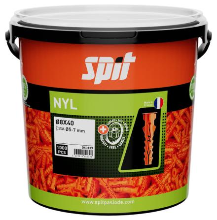 CHEVILLE NYL 8X40 AVEC COL.SPIT -1000- 060139 SPIT PASLODE  [060139]