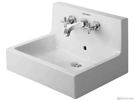 VERO - lavabo pour robinetterie murale avec trop-plein et dosseret