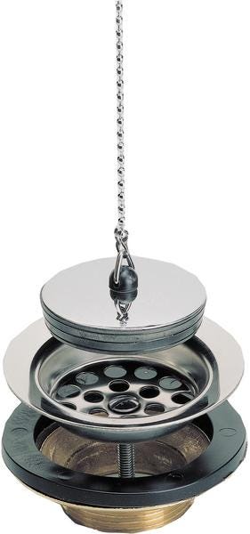 BONDE - Laiton ø 84 mm - Pour évier grès et synthèse de perçage ø 60 mm