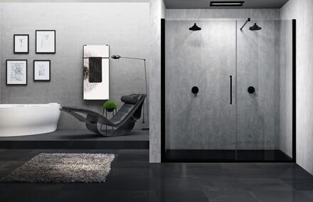 YOUNG G+F EN ALIGNEMENT - Porte pivotante avec un fixe en alignement, ouverture centrale