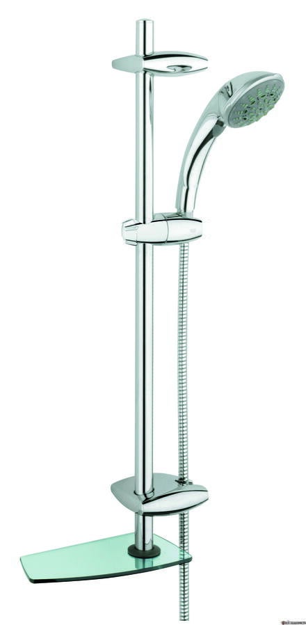 MOVARIO - barre de douche complète avec douchette, flexible 1,75 m et tablette