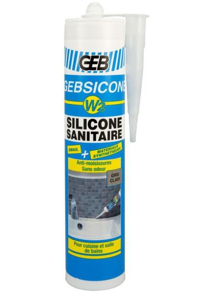 GEBSICONE - W2 - Mastic silicone pour joints sanitaire