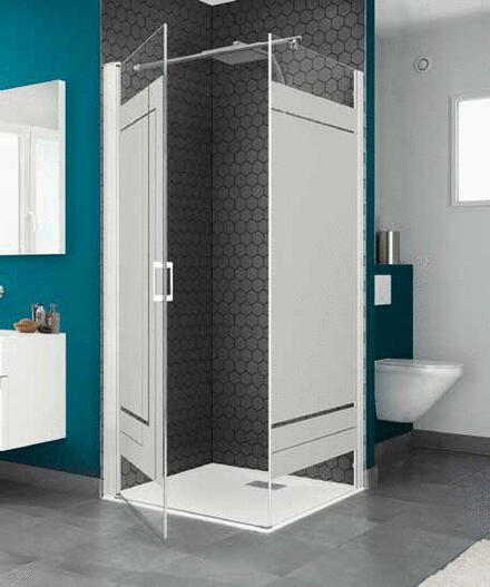 SMART SOLO - Espace de douche ouvert avec paroi fixe - barre de renfort