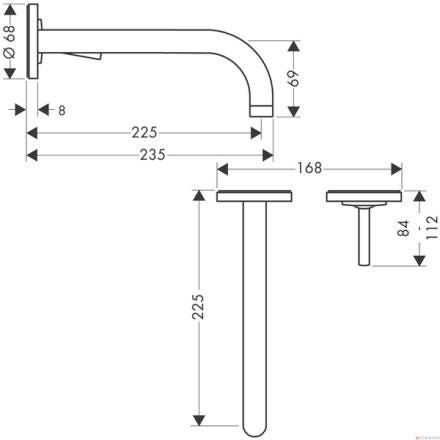 AXOR UNO 2 - Mitigeur lavabo encastré