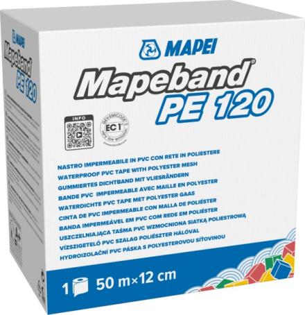 MAPEBAND PE 120 - Tissu polyester caoutchouté pour l'imperméabilisation des jonctions entre mur et sol, associé au système Mapegum WPS
