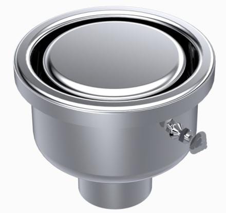 SIPHON SANS REPRISE D'ETANCHEITE - Siphon inox 100x100 à sortie 40