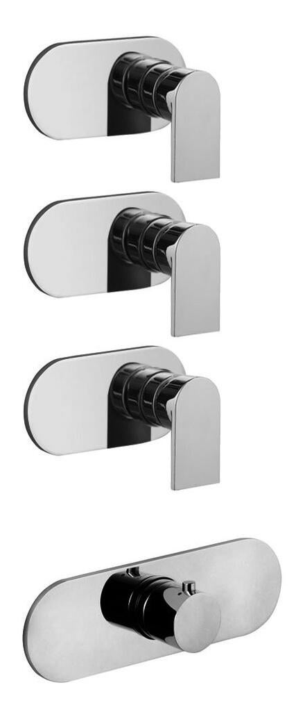 MARE - Mitigeur Bain-douche thermostatique à encastrer avec 3 sorties d'eau