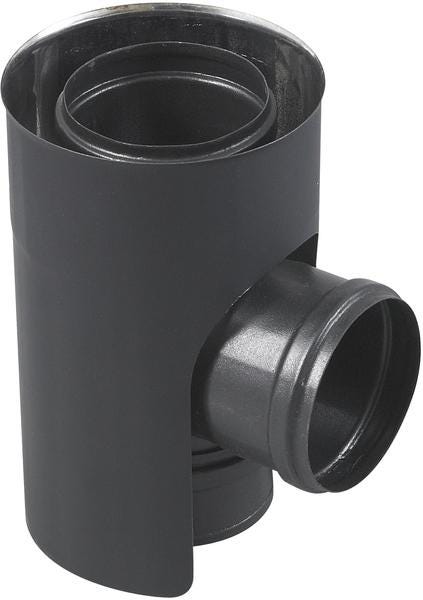 CONDUIT BIOTEN INOX 316 / ACIER - SPECIAL POELE A PELLETS - Système concentrique - Extérieur noir