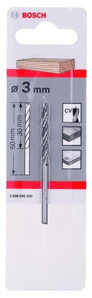 MECHE BOIS HELICOIDALE 3X30X60MM   2608596300 BOSCH ELECTROPORTATIF  [2608596300]