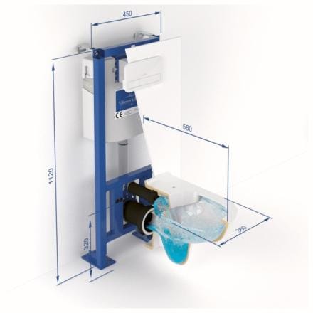 VICONNECT O.NOVO DIRECTFLUSH - Combipack bâti-support avec cuvette suspendue à fond creux