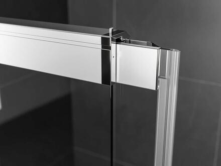 MELINA SPACE - Porte pivotante coulissante, sans seuil. (pivot à gauche) - Hauteur : 200 cm - Epaisseur du verre : 6 mm