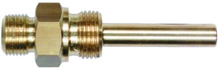 PLONGEUR - Fileté 1/2"G - Pour thermomètre industriel en verre - Laiton