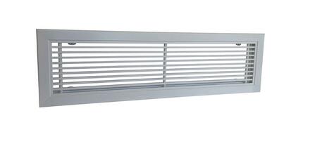 GRILLE LINEAIRE - Grille linéaire porte-filtre barres frontales fixex alu laqué blanc