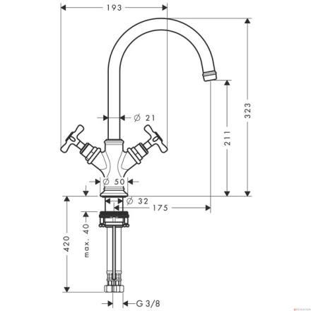 AXOR MONTREUX - Mélangeur lavabo 1 trou