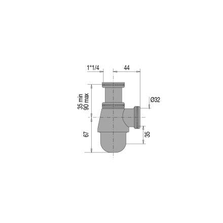 SIPHON LAV/BIDET SORTIE D32       14130000800 VALENTIN  [14130000800] 