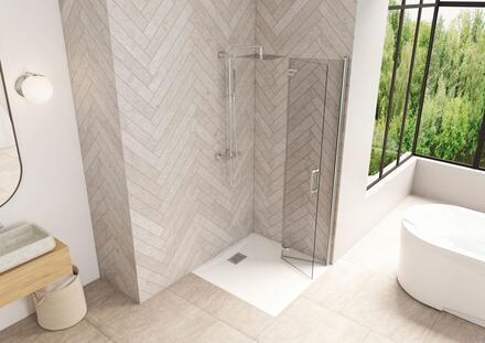 SMART DESIGN SOLO S - Paroi simple pliante pour un espace de douche ouvert