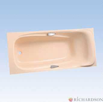 PAMELA 2 - Baignoire rectangulaire en Marbrex avec poignées chromées
