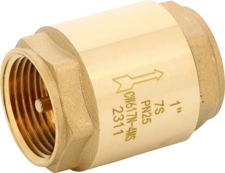 CLAPET DE NON-RETOUR - DOUBLE GUIDAGE - FF - Corps laiton - Obturateur laiton - Joint NBR