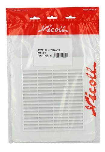 GRILLE CARR.APPLIQ.AV.MOUST.246X246BL.1GAPM4B