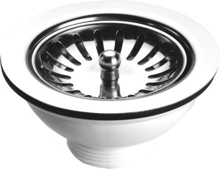 BONDE - A panier ø 114 mm - Pour évier inox, grès et synthèse