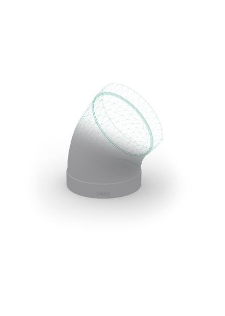 COUDE 45 PVC M1 GRIS VENTILATION          250 HOKA  [10005476] 