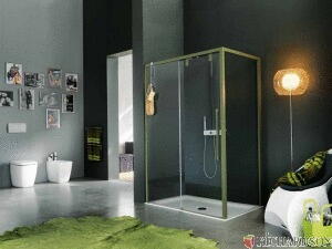 ACRUX - Porte coulissante droite à 2 panneaux - Hauteur : 200 cm - Ep. du verre : 8 mm pour la porte coulissante et 6 mm pour la partie fixe