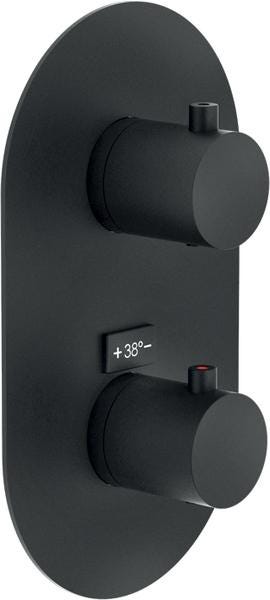 FACADE THERM. 2 VOIES NOIR MAT    WE00102/TBM NOBILI RUBINETTERIE  [WE00102/TBM]