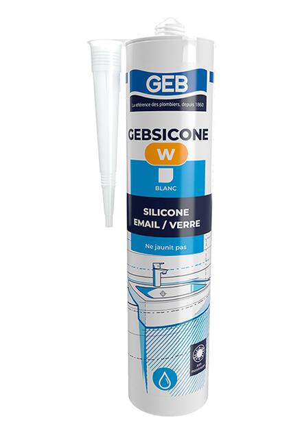 GEBSICONE - W - Mastic silicone avec fongicide pour l'étanchéité des appareils sanitaire