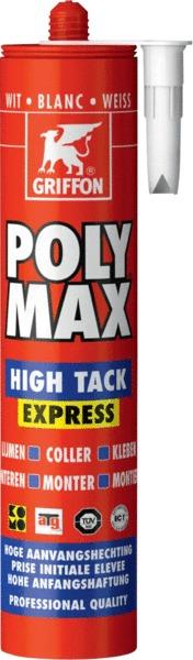 POLY MAX® HIGH TACK EXPRESS - Colle de montage sans solvant - Prise initiale très élevée - Séchage rapide