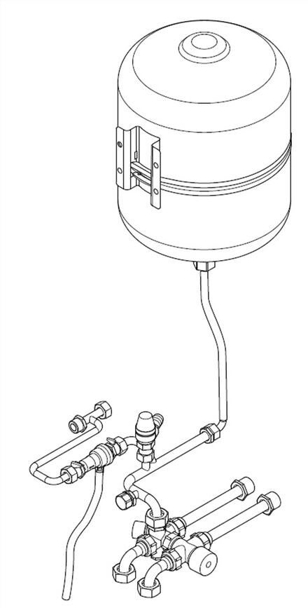 KIT D'EXPANSION SANITAIRE - Intégrant vase d'expansion sanitaire, disconnecteur, soupape sanitaire, mitigeur thermostatique