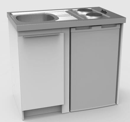 KEDR CADETTE - Cuisinette en mélaminé blanc